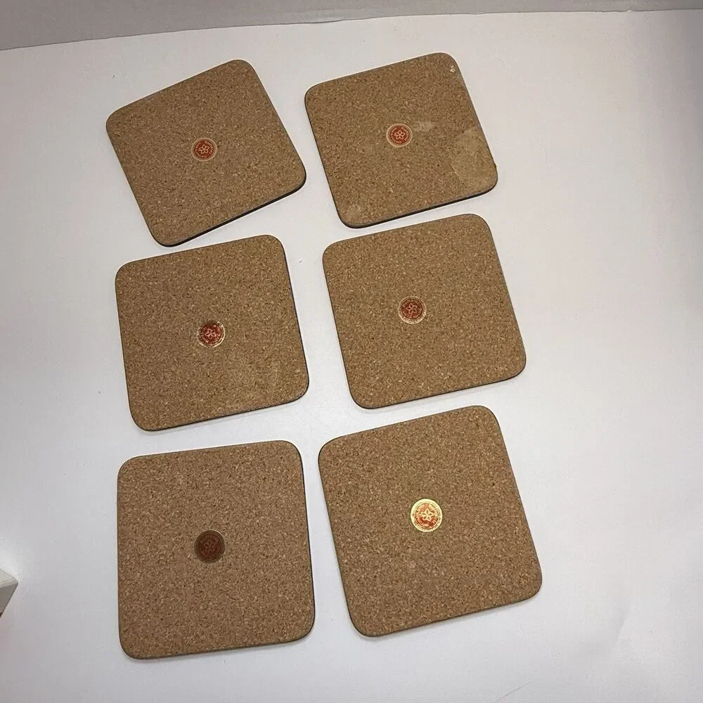 Vintage Pimpernel 6 Pack Coasters “Country Life” Acrylic Cork Back Original Box